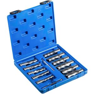 VEVOR Annular Cutter Set, 11 pcs 3/4″ Weldon Shank, 2″ Cutting Depth and Cutting Diameter from 7/16″ to 1-1/16″, 2 Pilot Pins & Strong Case for Using with Magnetic Drills, Silver