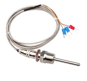 Pt-100 3 Wire Temperature Sensor Probe with 1 Meters (3 ft.) of Cable and 1/2″ NPT Thread