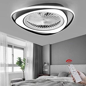 BAMBW Ceiling Lamp Invisible Fan Lamp, LED Ceiling Fan with Lighting Function, 38W Dimmable with Remote Control Bedroom Pendant Lamp