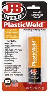 J-B Weld 8237 PlasticWeld Plastic Repair Epoxy Putty – 2 oz.