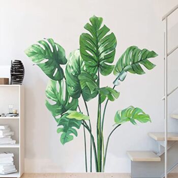 Leaf Wall Decals Green Plants Wall Stickers for Bedroom, Tropical Monstera Leaves Wall Art Dedor Stickers Natural Palm Leaf Wall Posters Decorations for Living Room Office | The Storepaperoomates Retail Market - Fast Affordable Shopping