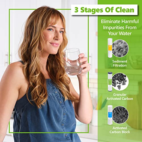 Express Water Whole House Water Filter – 3 Stage Home Water Filtration System – Sediment, Coconut Shell Carbon Filters – includes Pressure Gauges, Easy Release, and 1” Inch Connections | The Storepaperoomates Retail Market - Fast Affordable Shopping