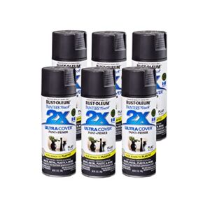 Rust-Oleum 249127-6 PK Painter’s Touch 2X Ultra Cover, 6 Pack, Flat Black