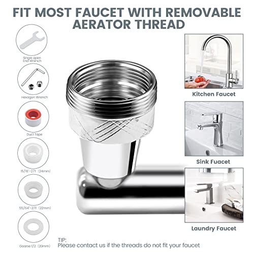 1440° Rotating Multifunctional Extension Faucet,Rotation Faucet Extender with LED Lights, Faucet Aerator with Adjustable Knobs for Kitchen Bathroom | The Storepaperoomates Retail Market - Fast Affordable Shopping