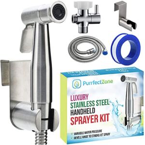 Purrfectzone Bidet Sprayer for Toilet, Handheld Sprayer Kit, Hand Held Bidet, Cloth Diaper Sprayer Set – Easy to Install