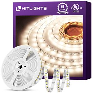 HitLights Neutral White LED Strip Lights, UL-Listed Premium High Density 2835-16.4 Feet, 600 LEDs, 4000K, 44W, CRI 90+, 900Lumen/m 12V DC LED Tape Lights for Under Cabinet, Kitchen, Lighting Project