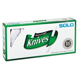 SOLO CUPS 827271 Heavyweight Plastic Cutlery, Knives, White, 7 in, 500/Carton