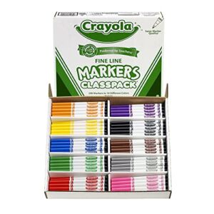 Crayola Fine Line Markers For Kids, Back to School Supplies For Teachers, Bulk Markers For School, 200 Count