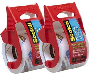 Scotch Heavy Duty Packaging Tape, 2 Inches x 800 Inches, Clear – 2 Count
