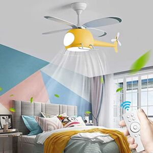FDGDFG Kids Ceiling Fan with Light, Modern LED Multi-Speed Timing, Helicopter Ceiling Fan, with Remote Control, for Bedroom, Indoor Decorative, for Kids Gift