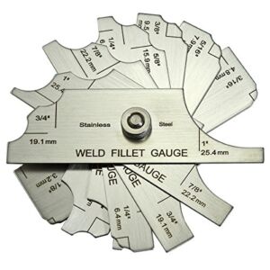 RIVERWELD 7piece Fillet Weld Set Gage Rl Gauge Depth Gauges Welding Inspection Test Ulnar Metric & Inch