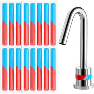 20 Pcs Hot and Cold Water Label Hot and Cold Indicator Waterproof Faucet Label Self Stick Hot Sign Cold Sign for Kitchen Bathroom Faucet Shower Escutcheon