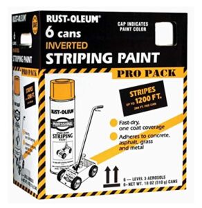 Rust-Oleum P2593849 Professional Striping Spray Paint Contractor Pack, 18 oz, White, 6 Pack