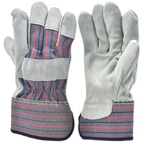 G & F Products unisex adult Safety Cuff Regular Grade work gloves, Grey, Large Pack of 5 US