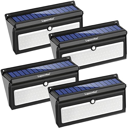 Luposwiten Solar Lights Outdoor Waterproof 100 LED Solar Powered Outdoor Lights, Motion Sensor Outdoor Lights for Front Door, Yard, Garage, Garden, Patio, Deck (4 Pack) | The Storepaperoomates Retail Market - Fast Affordable Shopping