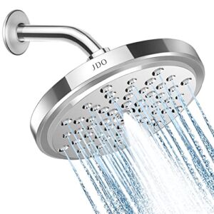 JDO Rain Shower Head High Pressure 7 Inch Rainfall Fixed Showerheads Adjustable Bathroom High Flow Showerhead Premium Chrome Shower Head Replacement Tool-free 1-Min Installation For Luxury Shower