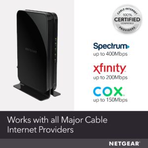 NETGEAR Cable Modem CM500 – Compatible with all Cable Providers incl. Xfinity, Spectrum, Cox | For Cable Plans up to 400Mbps | DOCSIS 3.0