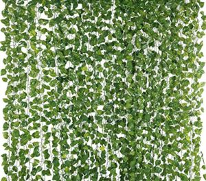 Yatim 78-Ft 12 Pack Silk Artificial Ivy Vines Leaf Garland Plants Hanging Wedding Garland Fake Foliage Flowers Home Kitchen Garden Office Wedding Wall Decor