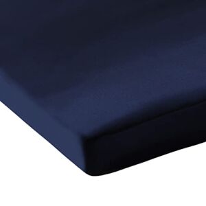 Satin Pack n Play Sheet 1 Pack Fitted Mini Crib Sheet Ultra Soft Silk Playard Sheet Protect for Baby Hair and Skin, Navy