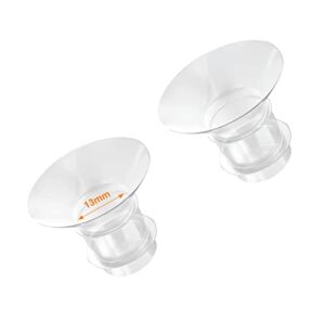 Loveishere 13mm Flange Inserts Compatible with Medela / TSRETE / Elvie / Momcozy / Spectra / Willow Wearable Cups, 24mm Breast Pump Shields Reduce Nipple Tunnel Down to 13mm, 2pcs