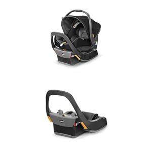 Chicco KeyFit 35 Cleartex Infant Seat and Extra Base Bundle, Shadow, Black