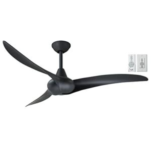 Minka-Aire F843-CL, Wave, 52″ Ceiling Fan, Coal with Remote and Additional Wall Control…