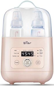 Bear Bottle Warmer, Baby Bottle Warmer for Breastmilk, 8-in-1 Fast Baby Food Heater&Defrost Warmer with Timer LCD Display Accurate Temperature&Time Control for Breastmilk or Formula