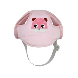 KAKIBLIN Baby Safety Head Support Hat, Infant Breathable Adjustable Safety Protective Cap Pink
