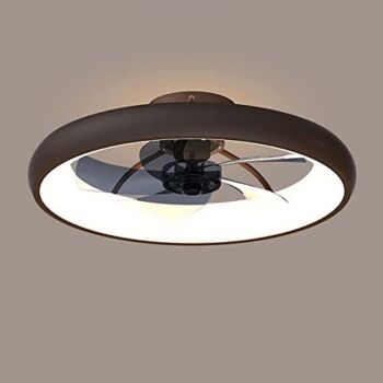 CYRUX LED Modern Simple Ceiling Fan with Lights Flush Mount Ceiling Fan Lights 6 Speed, Dimmable Fan Light 2.4G Remote Mute Ceiling Lights Fan Lighting for Bedroom Hotel | The Storepaperoomates Retail Market - Fast Affordable Shopping