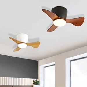 GESUM Ceiling Fan with Lights Remote Control, 22 lnch Small Ceiling Fan with Light 3 Reversible Blades, Low Profile Ceiling Fan for Kitchen Bedroom Dining Room, 3 Colors, 6 Speeds