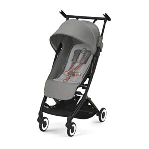 CYBEX Libelle 2 Stroller, Ultra-Lightweight Stroller, Small Fold Stroller, Carry-On Luggage Compliant, Compact Stroller, Fits CYBEX Car Seats (Sold Separately), Infants 6 Months+, Lava Grey
