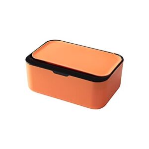 Wipes Dispenser, Wipe Holder, Seposeve Perfect Pull Refillable Wipe Container for Baby & Adult, Keeps Wipes Fresh, One-Handed Operation. Non-Slip, Easy Open/Close Wipes Pouch Case, Orange