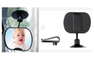 DEAR MIA LITTLE LIZ | Baby Rearview Mirror | Safety Mirror | Rear Seat Use | With Suction Base and Clamp | Mini