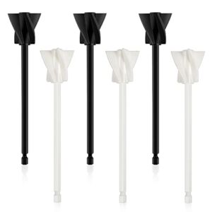 6 Pcs Paint Mixer for Drill, Resin Mixer Epoxy Mixer Paddle, Reusable Paint Drill Mixer Attachment Paint Stirrer for Drill (Black and White)
