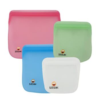 SiliSac Silicone Bags for Food Storage (Bundle Set – 4 Pieces) | Baby Food Storage Containers | Reusable Breastmilk Storage Sags | Leakproof Baby Food Storage Containers Freezer Safe | The Storepaperoomates Retail Market - Fast Affordable Shopping