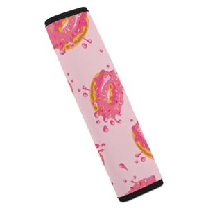 Sweet Pink Donuts Seat Belt Shoulder Pad Cushions One Piece Suitable for Car Seat Belt Backpack Shoulder Bag