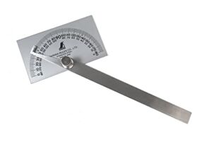 Shinwa Meassuring Tools #183 Square Head Stainless Steel Protractor Closed Lentght 8″