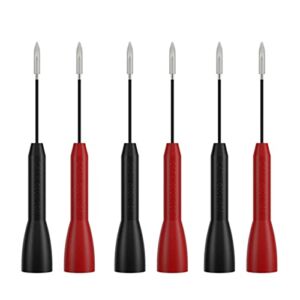 6Pcs 2mm to 1mm Test Probes Pins, Insulation Piercing Needle Pin Non Destructive Multimeter Test Probe 600V 10A for tl71 tl75 Multimeter