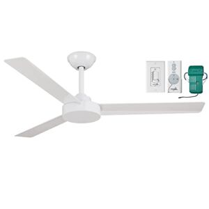 Minka-Aire F524-WHF Roto 52 Inch Ceiling Fan 3 Blades with Additional Remote Control in Flat White Finish……