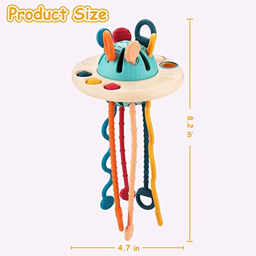 kaacly Montessori UFO Silicone Pulling Toy, UFO Food Grade Silicone Pull String Activity Toy, Sensory Toys for Toddlers, Travel Toys for Babies , Baby Toys Fine Motor Skills Toys Gift | The Storepaperoomates Retail Market - Fast Affordable Shopping