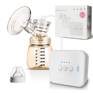 Electric Breast Pump with Baby Bottles PPSU, Pain Free Breastfeeding Pump with 3 Modes & 4 Levels, Portable Rechargeable Breast Pumps for Travel, Home, Driving & Office
