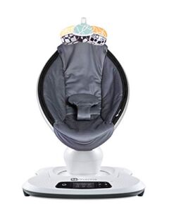 4moms mamaRoo 4 Multi-Motion Baby Swing + Safety Strap Fastener, Bluetooth Baby Swing with 5 Unique Motions, Cool Mesh Fabric, Dark Grey