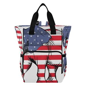 Diaper Bag American Flag Pattern Backpack, Large Capacity Baby Bag Backpack Nappy Bag, Waterproof Diaper Bags Casual Travel Daypack
