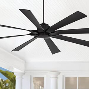 70″ Defender Modern Indoor Outdoor Ceiling Fan with Remote Control Matte Black Damp Rated for Patio Exterior House Home Porch Gazebo Garage Barn – Possini Euro Design