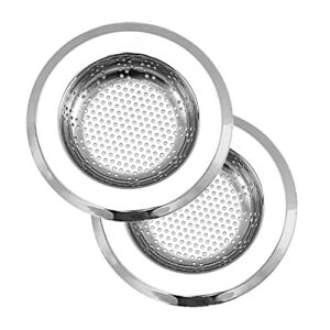 Kitchen Sink Strainers – 2 Pack Sink Strainers for Kitchen Sink, Sink Drain Strainer Stainless Steel with Large Wide Rim