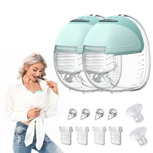 MomMed Double Wearable Breast Pump, Wireless Portable Breast Pump, Hands Free Electric Breast Pumps with 3 Mode & 12 Levels, Leak-Proof Design & Low Noise, Painless Pump Can Be Worn in-Bra