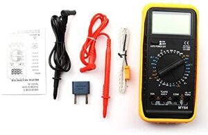 AMbayZ Precise Instrument Digital Multimeter Tester Diagnostic-Tool Measures Voltage Current Resistance Continuity Capacitance Frequency Tests Diodes Transistors Temperature Multimeters