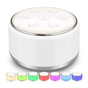 White Noise Machine for Sleeping Baby Kids – Portable Sound Machine with Night Light, USB Rechargeable, 34 Soothing Noises, Auto-Off Timer, Sleep Machine for Adults Babies Lullaby Travel Home