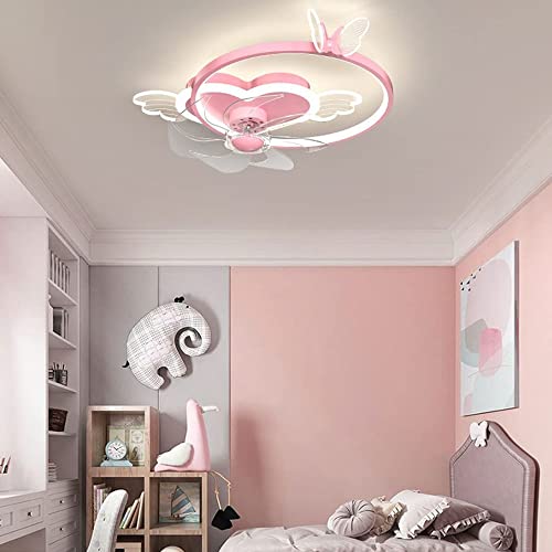 KAPOHU Cartoon LED Ceiling Light with Fan，Ceiling Lamp with 3 Dimmable，Creativity Fan Ceiling Lamp, Dimmable Ceiling Fan with Lamp Ø50cm [Energy Efficiency Class A] (Color : Pink) | The Storepaperoomates Retail Market - Fast Affordable Shopping