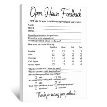 150 Pieces Open House Signs for Real Estate Open House Supplies Real Estate Open House Feedback Notepad Sign Open House Questionnaire Open House Feedback Form for Agents Brokers Supplies | The Storepaperoomates Retail Market - Fast Affordable Shopping